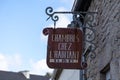 Old-fashioned homestay rooms B&B sign in French Royalty Free Stock Photo