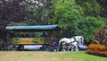 Old-fashioned Horse-drawn tour in famous Stanley Park. Vancouver, BC, Canada.