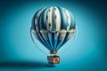 Old fashioned hot air balloon on a blue background. Generated by AI