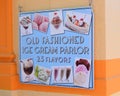 Old fashioned ice cream parlor sign