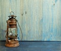 Old fashioned kerosene oil lantern lamp