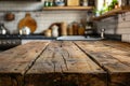 Old-fashioned kitchen design with wooden countertop