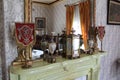 An old-fashioned late 19th century drawing room in a manor home in Sherbrooke village Nova Scotia