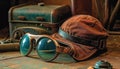 Old fashioned leather sunglasses, a fashion accessory for men elegance generated by AI