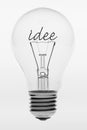 Light bulb with the Dutch text idea