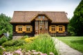 Old fashioned log wooden cottage