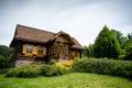 Old fashioned log wooden cottage Royalty Free Stock Photo