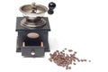Old-fashioned manual burr-mill coffee grinder Royalty Free Stock Photo