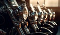 The old fashioned motorcycle racing wheel gleamed with metallic elegance generated by AI