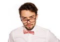 Old-fashioned nerdy businessman Royalty Free Stock Photo