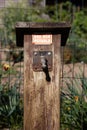 Old fashioned outdoor rusted faucet for non drinkable water