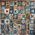 Old-fashioned Patchwork Qullt Pattern Royalty Free Stock Photo