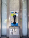 Old fashioned pay phone in Manhattan Royalty Free Stock Photo