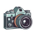 Old fashioned photographer trapped in modern technology studio Royalty Free Stock Photo
