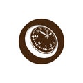Old-fashioned pocket watch, graphic illustration. Simple timer,