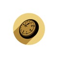 Old-fashioned pocket watch, graphic illustration. Simple timer,