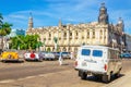 Old-fashioned police and old American cars, Havana