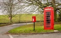 A traditional British red telephone and post box, Royalty Free Stock Photo