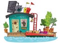 Old Fashioned Residential Boathouse With