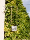 Old fashioned retro request a bus stop sign Royalty Free Stock Photo