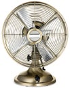 Old fashioned retro silver and brass desktop fan