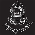 Old Fashioned Retro Vintage Diver Suit Illustration