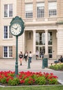 pedestal clock and garden and students Union College