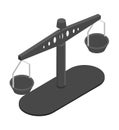 Old fashioned scales isometric vector illustration