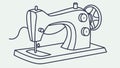 Old-Fashioned Sewing Machine Icon, Ideal for Handicraft and DIY Designs, vector design Generative AI Royalty Free Stock Photo