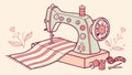Old-Fashioned Sewing Machine, Nostalgic Craft Tool, vector design Generative AI Royalty Free Stock Photo