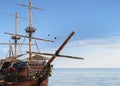 Old fashioned ship in sea