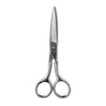 Old fashioned silver metal closed scissors white background isolated closeup, vintage steel cutting tool for paper, fabric clipper Royalty Free Stock Photo