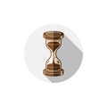 Old-fashioned simple 3d hourglass, time management business icon Royalty Free Stock Photo