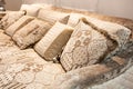 Old fashioned sofa with retro pillows