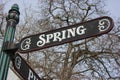 Old Fashioned Spring Street Sign Royalty Free Stock Photo