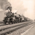 Old-fashioned steam locomotive Royalty Free Stock Photo