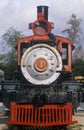 An old-fashioned steam locomotive, Mariposa Engine Number One, is on exhibit at the Travel Town Transportation Museum, Los
