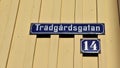Old-fashioned street sign in LuleÃÂ¥ Royalty Free Stock Photo