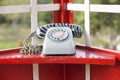 Old-fashioned telephone booth Royalty Free Stock Photo