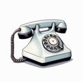 Vintage Recollections Phone: Detailed Flat Vector Illustration Royalty Free Stock Photo