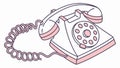 Old-Fashioned Telephone with Intricate Cord Design, vector design Generative AI Royalty Free Stock Photo