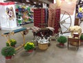 Old Fashioned Textiles Display Featuring Cotton, a Loom, Spinning Wheel, and Sewing Machine at a County Fair, Pennsylvania, USA Royalty Free Stock Photo