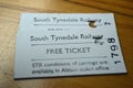 Old fashioned railway tickets at South Tynedale Railway