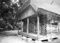 Old fashioned timber house in XIX century village