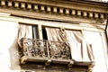 Old fashioned traditional wood window with beautiful balcony in Venice, Italy Royalty Free Stock Photo