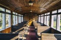 Old fashioned train wooden wagon