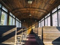 Old fashioned train wooden wagon