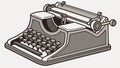 Old Fashioned Typewriter Writing Machine Retro Office, vector design Generative AI Royalty Free Stock Photo