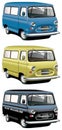 Old-fashioned van set Royalty Free Stock Photo