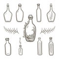 Old fashioned vintage bottles set